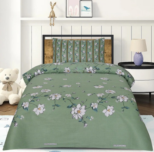 @ Greenish Single Bed Sheet Set