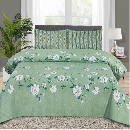 Greenew  King Size 3 pcs Bed Sheet Set