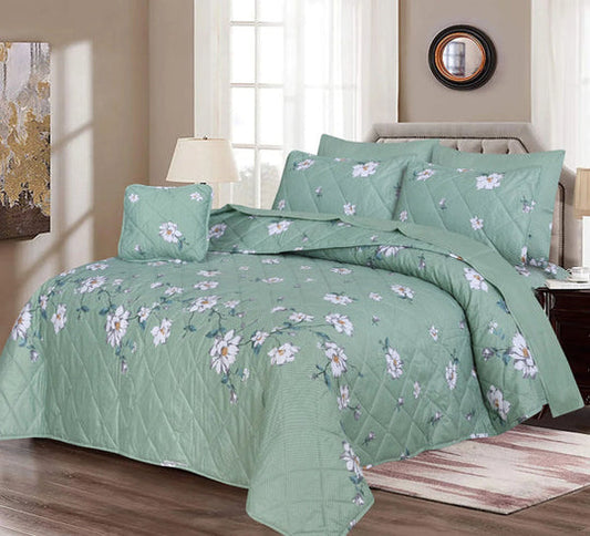 Greenish -7pcs Summer Comforter Set (Light Filling)