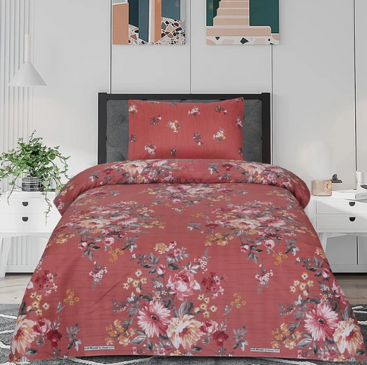 @ Tea Flower Single Bed Sheet Set