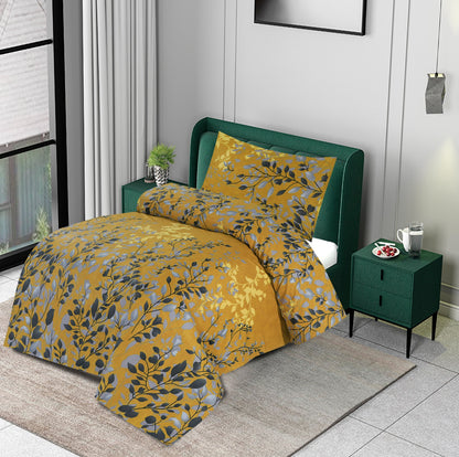 Yellow Tulip Single Bed Sheet Set