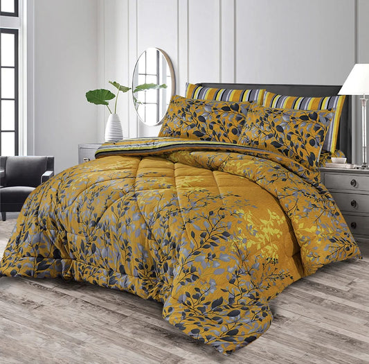 Yellow Tulip-6PCS WINTER RAZAI/QUILT SET (HEAVY FILLING)