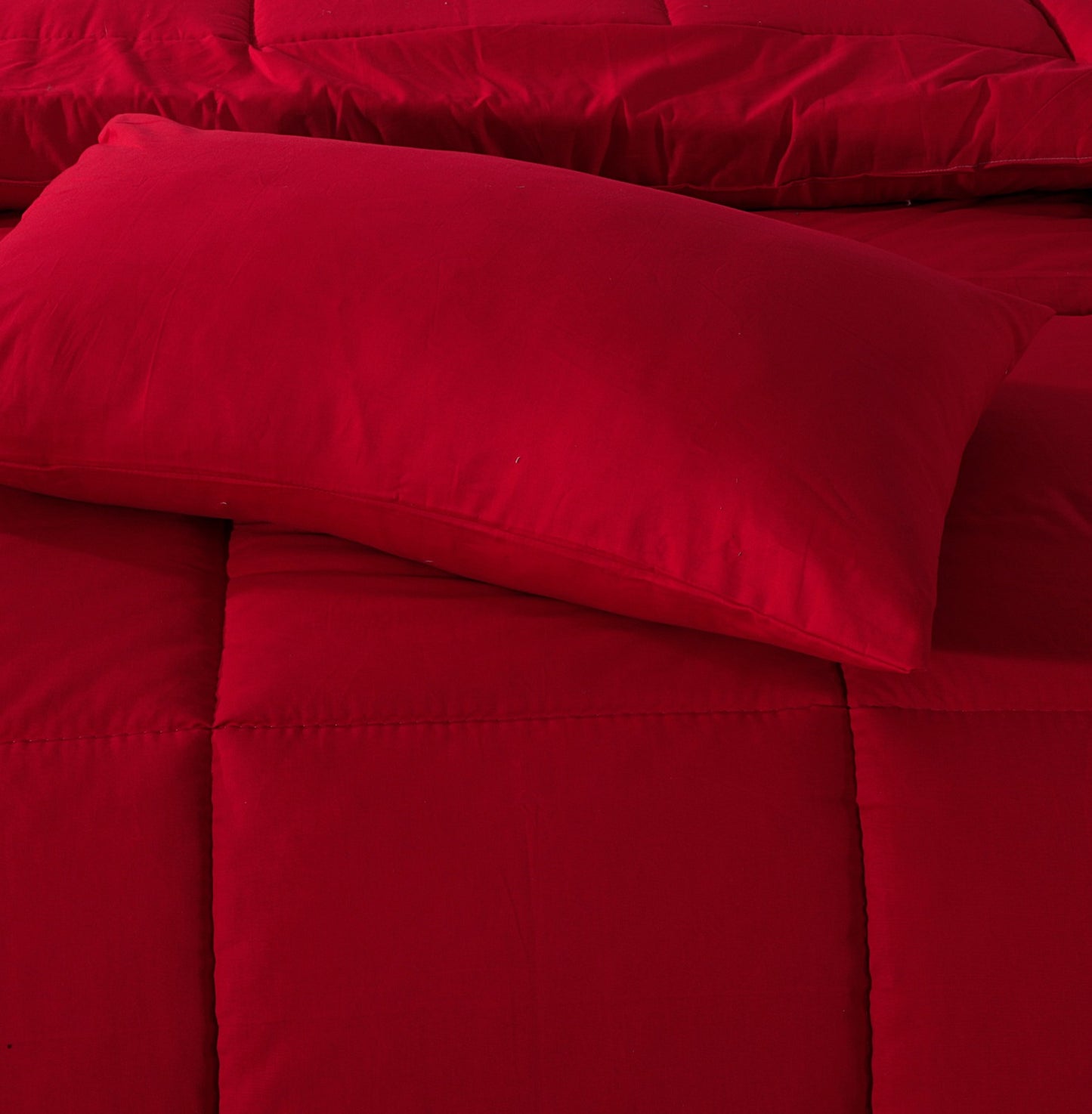 RED BEAUTY-PREMIUM COTTON 3PCS Single COMFORTER Set