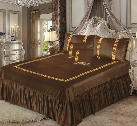 Emboss Velvet Aplic Bridal Bedset  3PCs