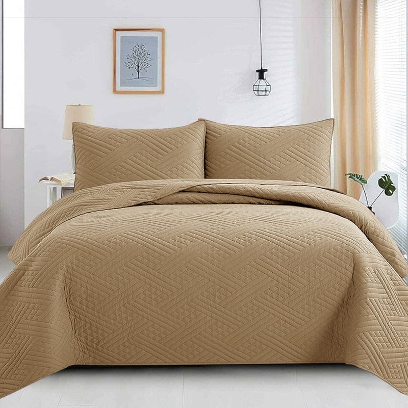 BEIGE- Summer BEDSPREAD Set (Light Filling)