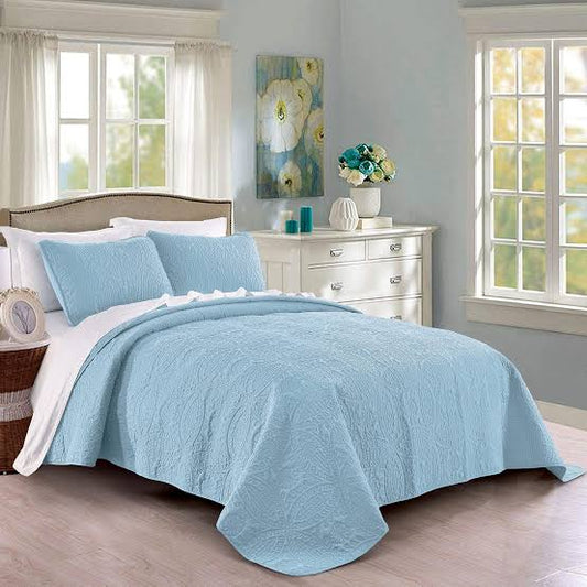 Sky Blue - Summer BEDSPREAD Set (Light Filling)