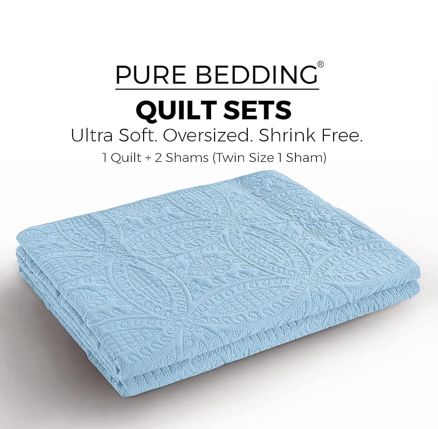 Sky Blue - Summer BEDSPREAD Set (Light Filling)