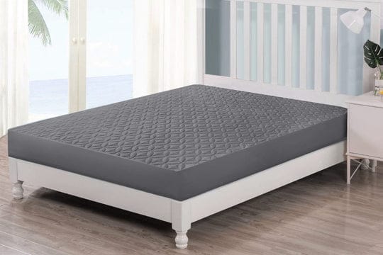 Quilted Waterproof Mattress Protector- Grey