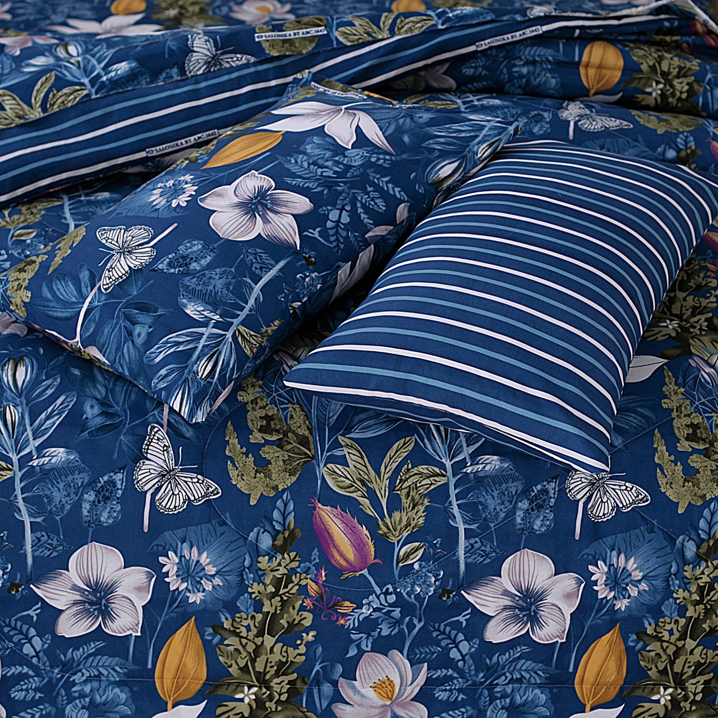 BLue Tulip- Premium Pure Cotton 6pcs Comforter Set