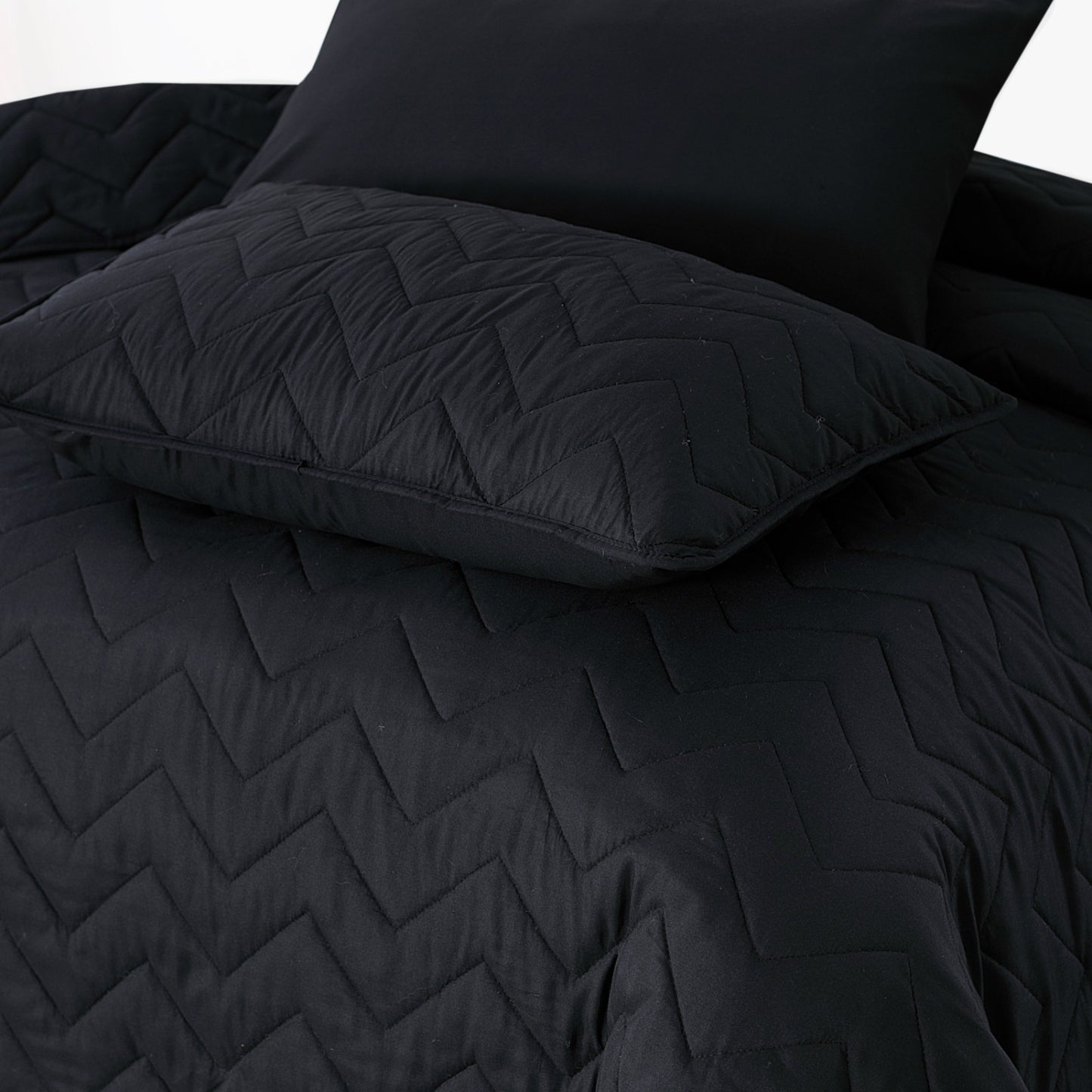 BLACK Plain- Summer Comforter Set (Light Filling)