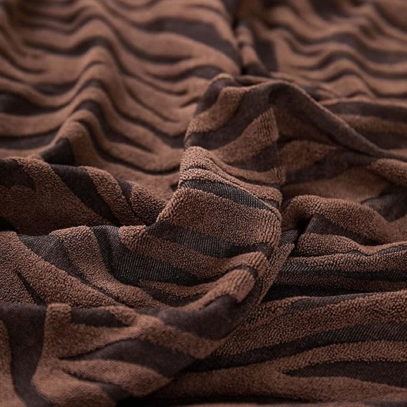 Zebra Velvet Cahir Cover -  Dark Brown